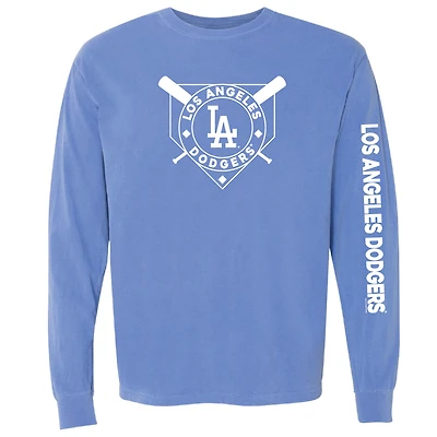 Women's Soft as a Grape Royal Los Angeles Dodgers Pigment Dye Long Sleeve T-Shirt
