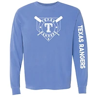 Women's Soft as a Grape Royal Texas Rangers Pigment Dye Long Sleeve T-Shirt