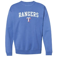 Women's Soft as a Grape Royal Texas Rangers Pigment Dye Pullover Sweatshirt