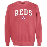 Women's Soft as a Grape Red Cincinnati Reds Pigment Dye Pullover Sweatshirt