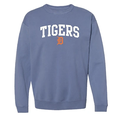 Women's Soft as a Grape Navy Detroit Tigers Pigment Dye Pullover Sweatshirt