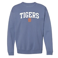 Women's Soft as a Grape Navy Detroit Tigers Pigment Dye Pullover Sweatshirt