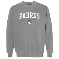 Women's Soft as a Grape Charcoal San Diego Padres Pigment Dye Pullover Sweatshirt