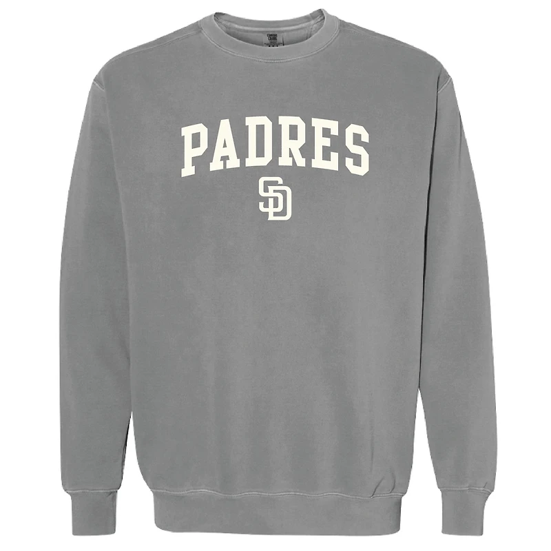 Women's Soft as a Grape Charcoal San Diego Padres Pigment Dye Pullover Sweatshirt