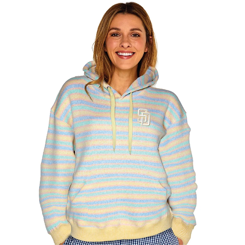 Women's Soft as a Grape  Yellow San Diego Padres Nantucket Fleece Pullover Hoodie