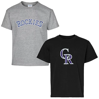 Youth Soft as a Grape  Black/Gray Colorado Rockies Two-Pack T-Shirt Set