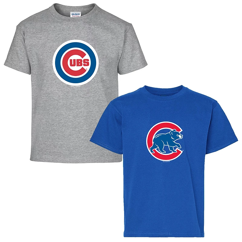 Youth Soft as a Grape  Royal/Gray Chicago Cubs Two-Pack T-Shirt Set