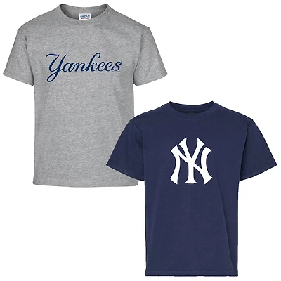 Youth Soft as a Grape  Navy/Gray New York Yankees Two-Pack T-Shirt Set