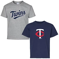 Youth Soft as a Grape  Navy/Gray Minnesota Twins Two-Pack T-Shirt Set