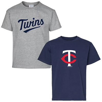 Youth Soft as a Grape  Navy/Gray Minnesota Twins Two-Pack T-Shirt Set