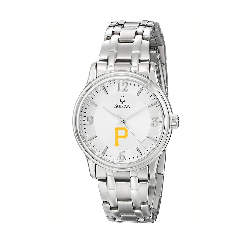 Men's Bulova Silver Pittsburgh Pirates Stainless Steel Watch