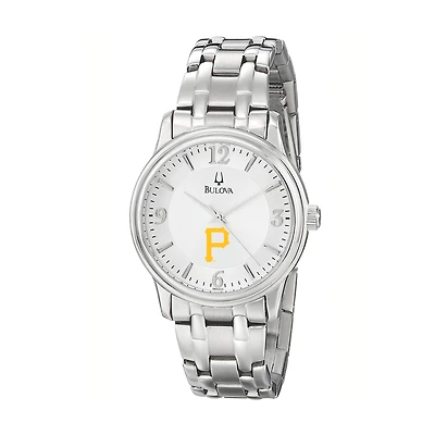 Men's Bulova Silver Pittsburgh Pirates Stainless Steel Watch