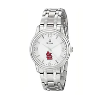 Men's Bulova Silver St. Louis Cardinals Stainless Steel Watch