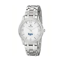 Men's Bulova Silver Tampa Bay Rays Stainless Steel Watch