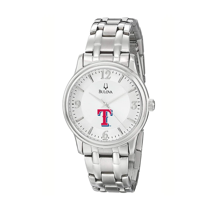 Men's Bulova Silver Texas Rangers Stainless Steel Watch
