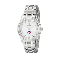 Men's Bulova Silver Toronto Blue Jays Stainless Steel Watch