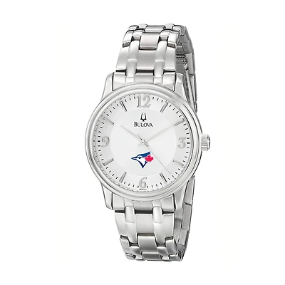 Men's Bulova Silver Toronto Blue Jays Stainless Steel Watch