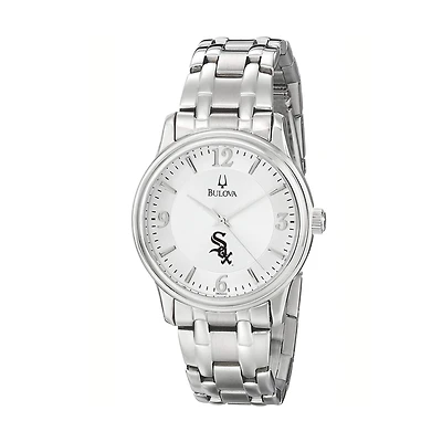 Men's Bulova Silver Chicago White Sox Stainless Steel Watch