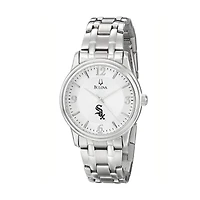 Men's Bulova Silver Chicago White Sox Stainless Steel Watch