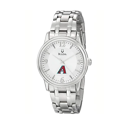 Men's Bulova Silver Arizona Diamondbacks Stainless Steel Watch