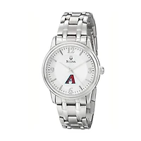 Men's Bulova Silver Arizona Diamondbacks Stainless Steel Watch