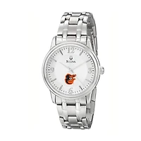 Men's Bulova Silver Baltimore Orioles Stainless Steel Watch