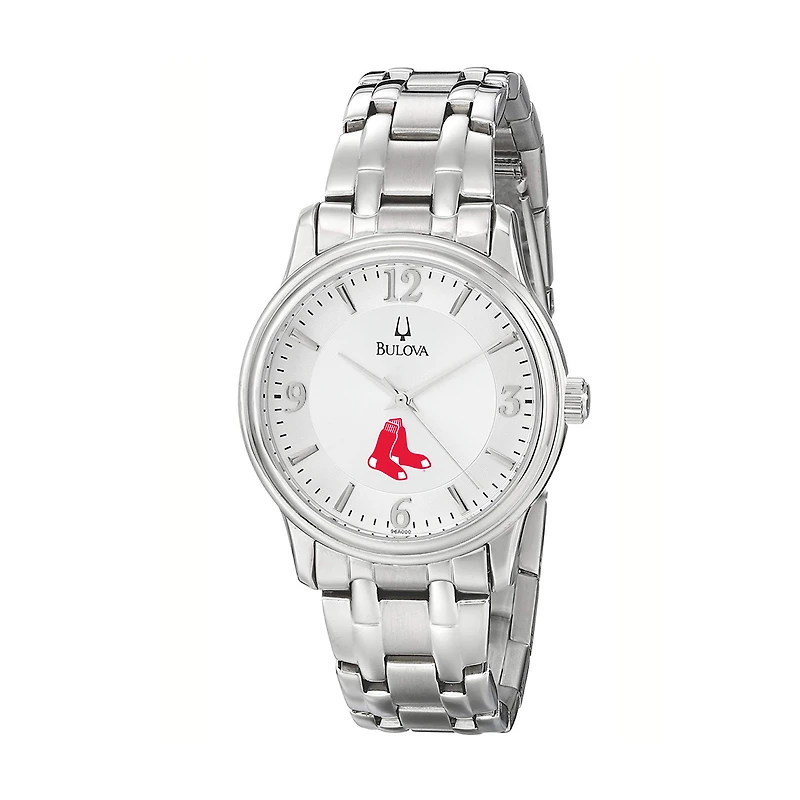 Men's Bulova Silver Boston Red Sox Stainless Steel Watch