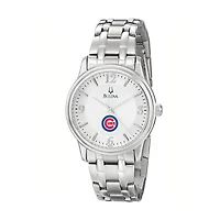 Men's Bulova Silver Chicago Cubs Stainless Steel Watch