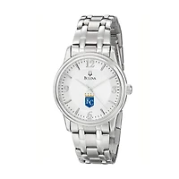 Men's Bulova Silver Kansas City Royals Stainless Steel Watch