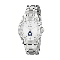 Men's Bulova Silver Houston Astros Stainless Steel Watch