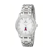 Men's Bulova Silver Los Angeles Angels Stainless Steel Watch