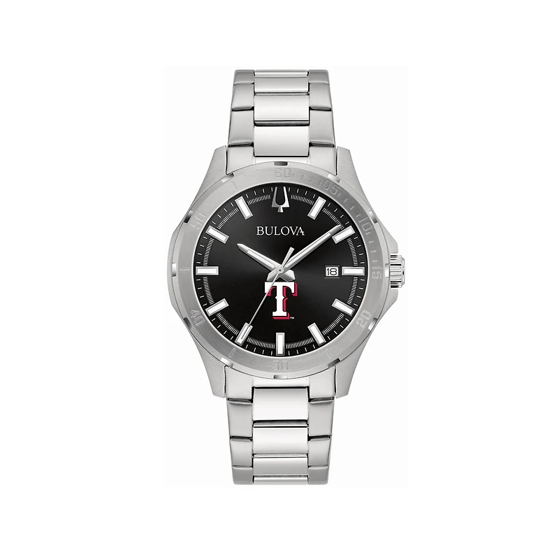 Men's Bulova Texas Rangers Stainless Steel Classic Sport Watch