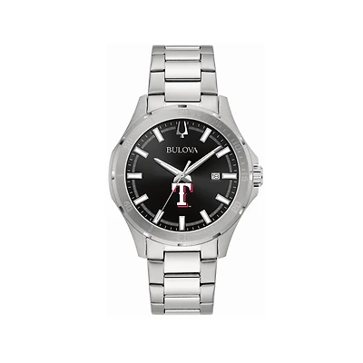 Men's Bulova Texas Rangers Stainless Steel Classic Sport Watch
