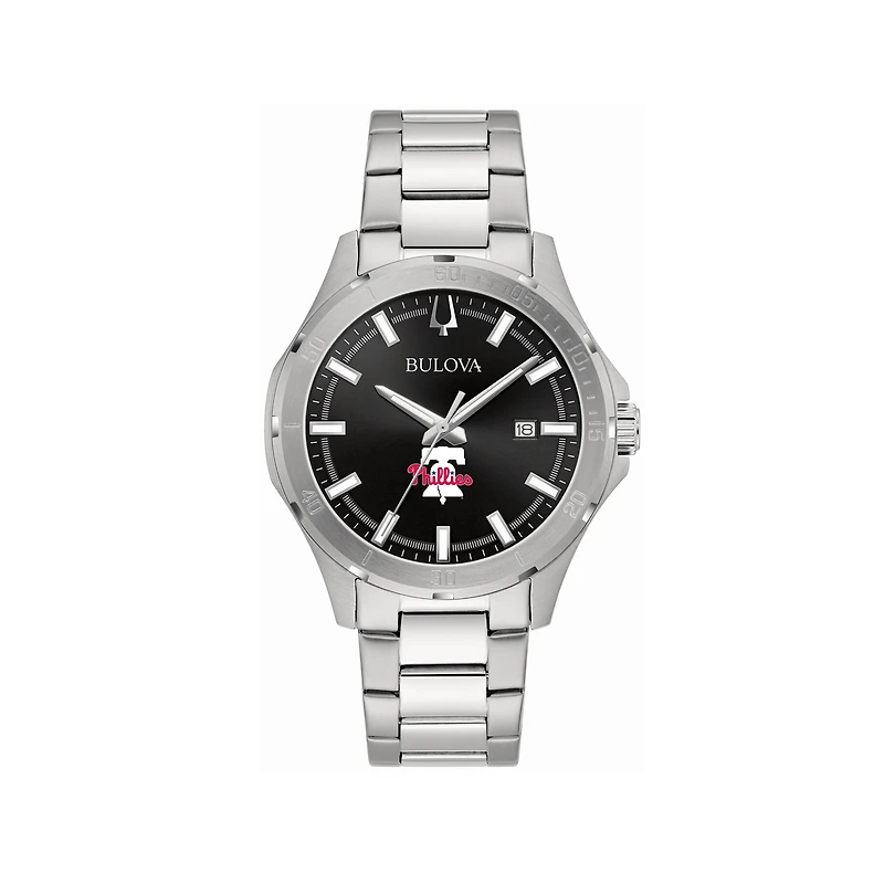Men's Bulova Philadelphia Phillies Stainless Steel Classic Sport Watch