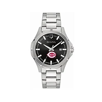 Men's Bulova Cincinnati Reds Stainless Steel Classic Sport Watch
