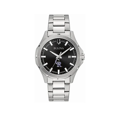 Men's Bulova Colorado Rockies Stainless Steel Classic Sport Watch