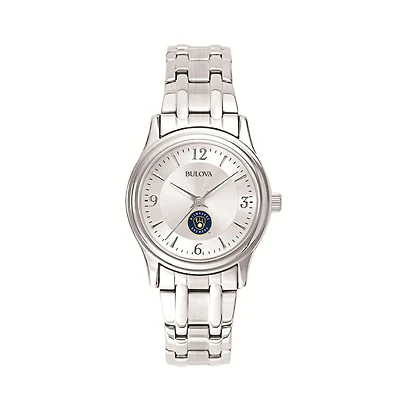 Women's Bulova Silver Milwaukee Brewers Stainless Steel Watch