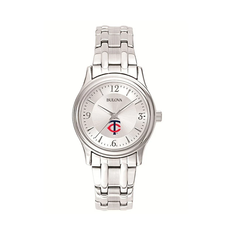 Women's Bulova Silver Minnesota Twins Stainless Steel Watch