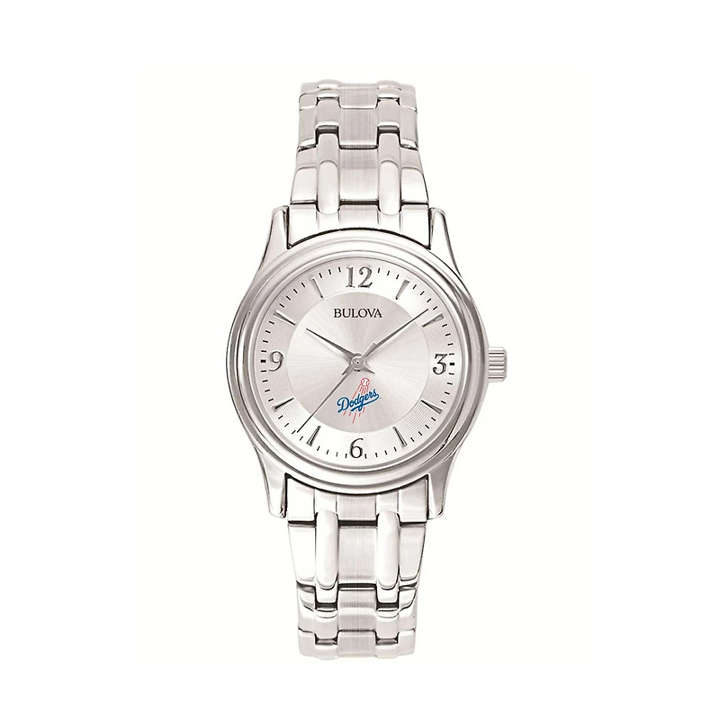 Women's Bulova Silver Los Angeles Dodgers Stainless Steel Watch