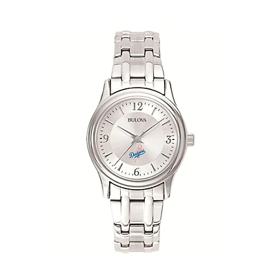 Women's Bulova Silver Los Angeles Dodgers Stainless Steel Watch