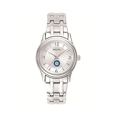 Women's Bulova Silver Seattle Mariners Stainless Steel Watch