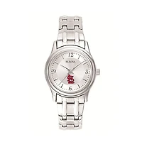 Women's Bulova Silver St. Louis Cardinals Stainless Steel Watch