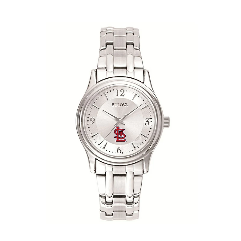 Women's Bulova Silver St. Louis Cardinals Stainless Steel Watch