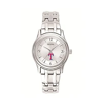 Women's Bulova Silver Texas Rangers Stainless Steel Watch