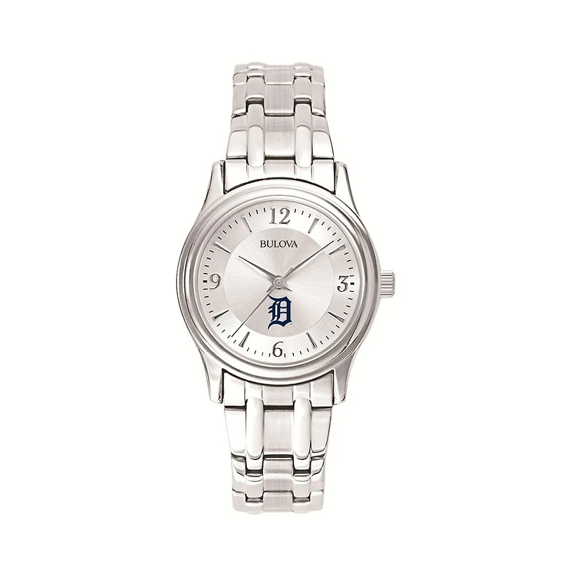 Women's Bulova Silver Detroit Tigers Stainless Steel Watch