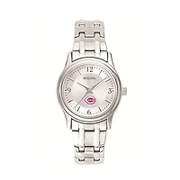 Women's Bulova Silver Cincinnati Reds Stainless Steel Watch
