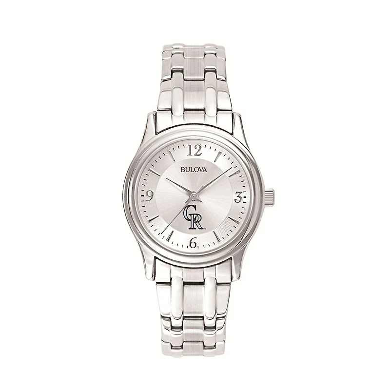 Women's Bulova Silver Colorado Rockies Stainless Steel Watch