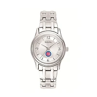Women's Bulova Silver Chicago Cubs Stainless Steel Watch