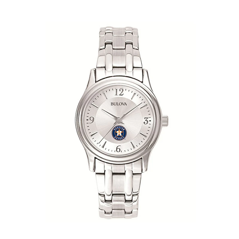 Women's Bulova Silver Houston Astros Stainless Steel Watch