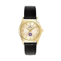 Women's Bulova Gold Washington Nationals Leather Strap Watch